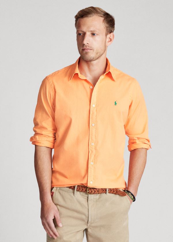 Camisa Polo Ralph Lauren Hombre Naranjas - Classic Fit Twill - HSEVY5473